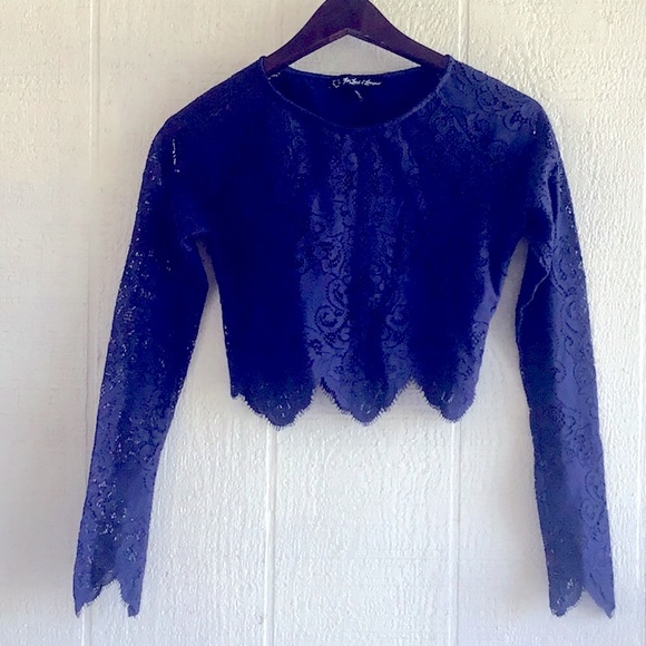 For Love & Lemons Midnight lace crop top skirt set - Picture 2 of 16